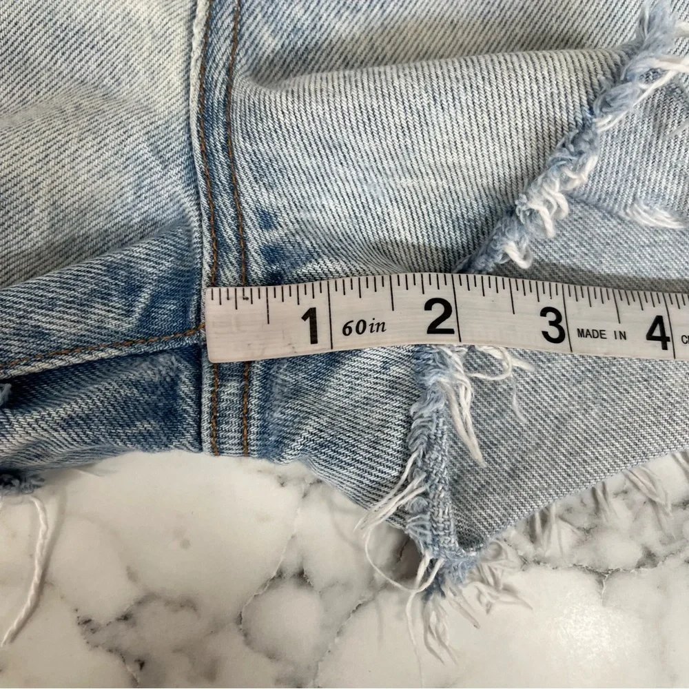AGOLDE high rise Jaden denim jean shorts button fly distressed size 25